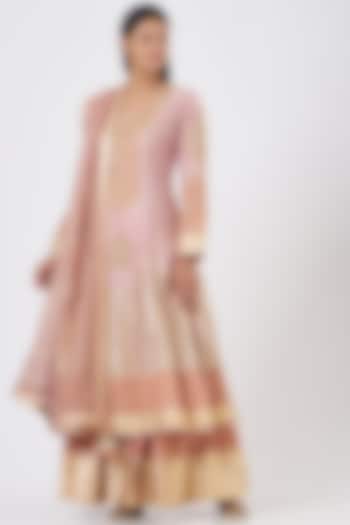 Blush Pink Embroidered Sharara Set by Simar Dugal