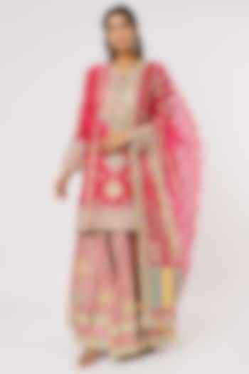 Fuchsia Embroidered Sharara Set by Simar Dugal at Pernia's Pop Up Shop