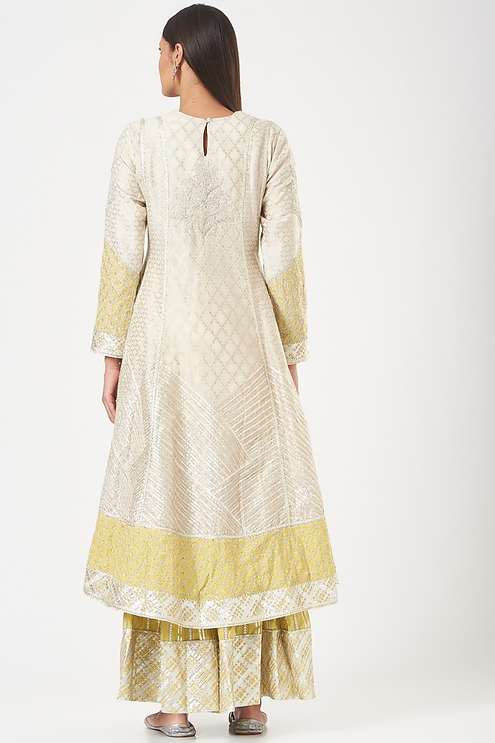 White Embroidered Bridal Sharara Set by Simar Dugal at Pernia's Pop Up Shop