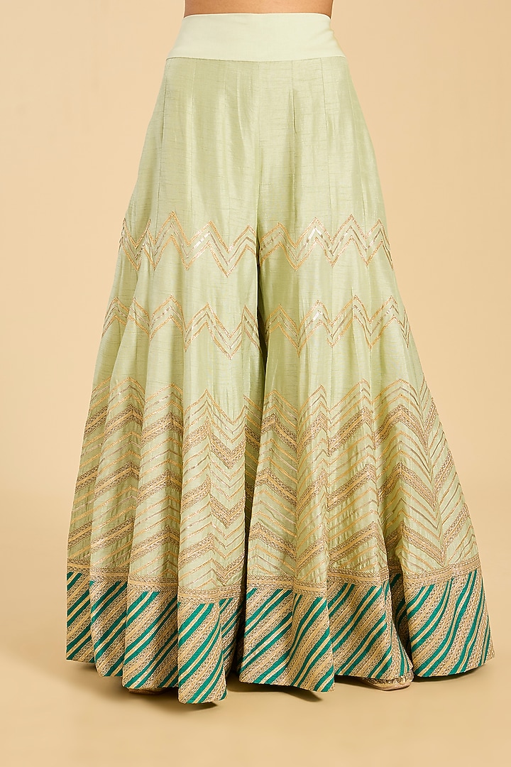 Mint Banarasi Gota Work Bridal Sharara Set by Simar Dugal at Pernia's Pop Up Shop