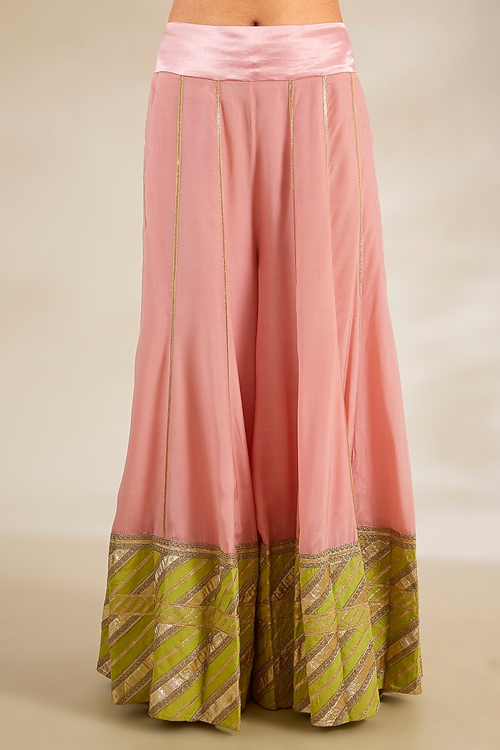 Pink Cotton Silk Embroidered Bridal Anarkali Set by Simar Dugal at Pernia's Pop Up Shop