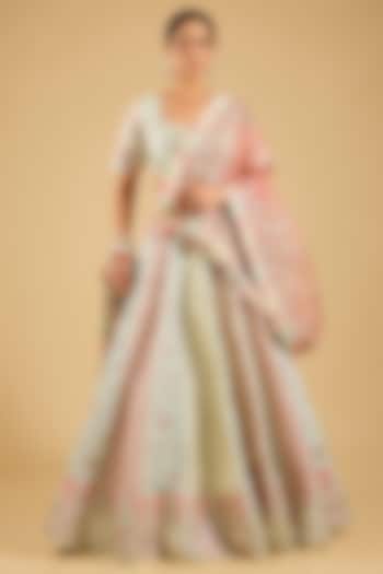 Bright Multi-Colored Banarasi Gota Embroidered Bridal Lehenga Set by Simar Dugal at Pernia's Pop Up Shop