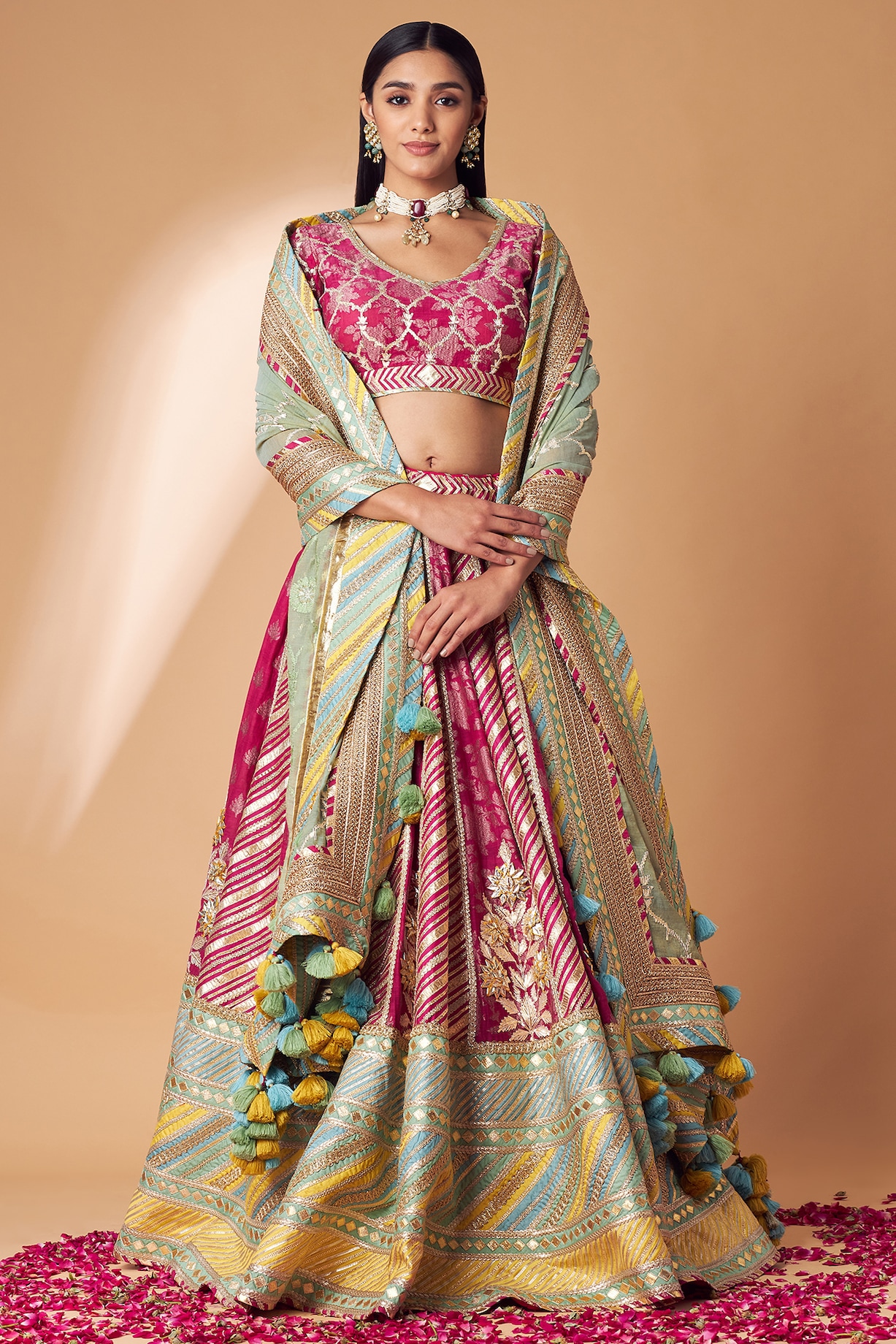 Fuchsia Embroidered Lehenga Set