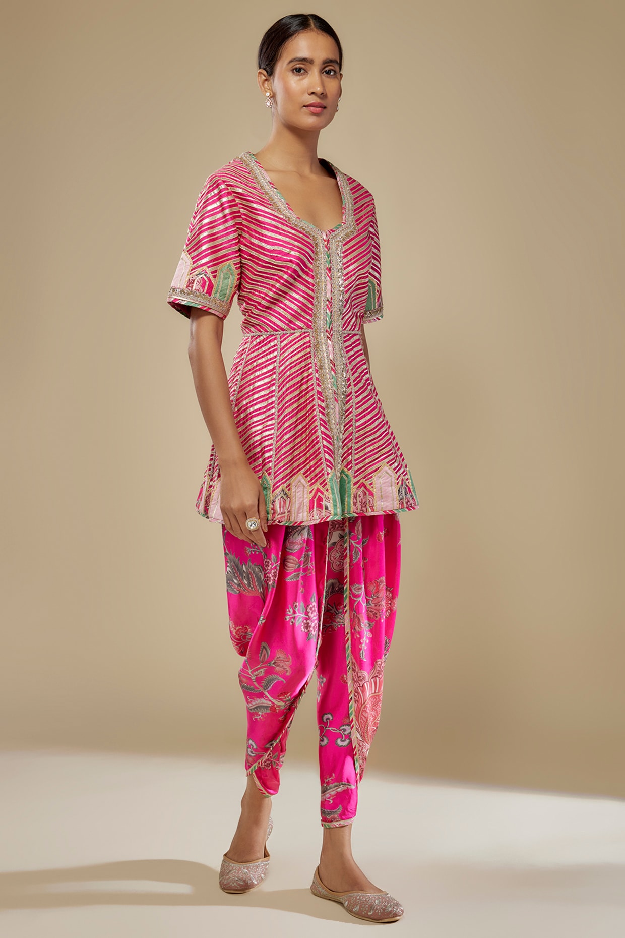 peplum top with dhoti