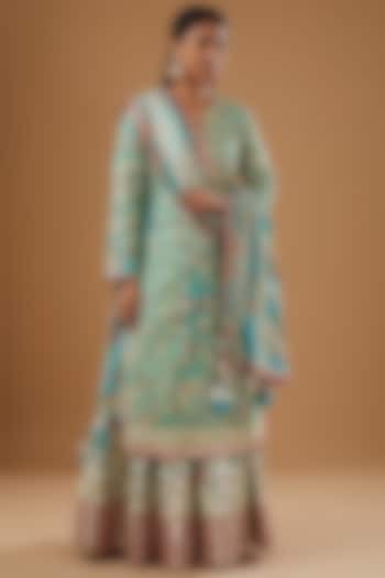 Blue Embroidered Kurta Set by Simar Dugal