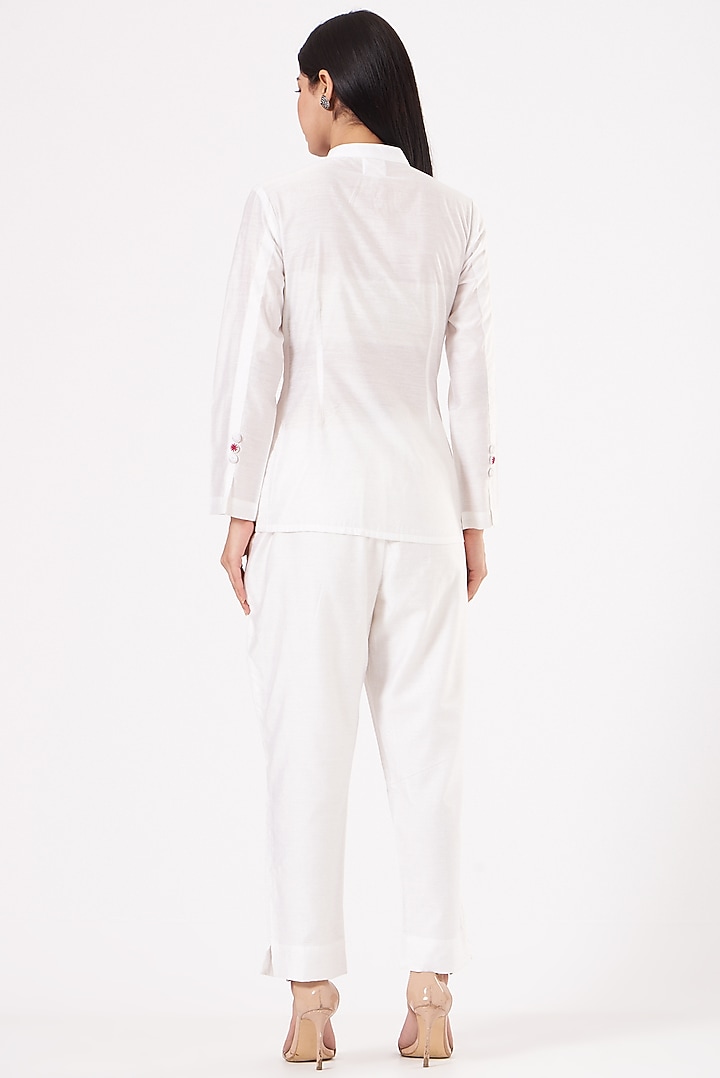 White Embroidered Shirt by Sini Madhubani at Pernia's Pop Up Shop