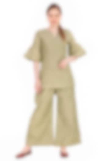 Green Chanderi Tunic Set by Simply Kitsch at Pernia's Pop Up Shop