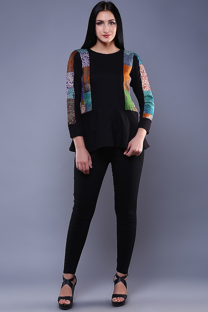 Black Embroidered Top by Simply Kitsch at Pernia's Pop Up Shop