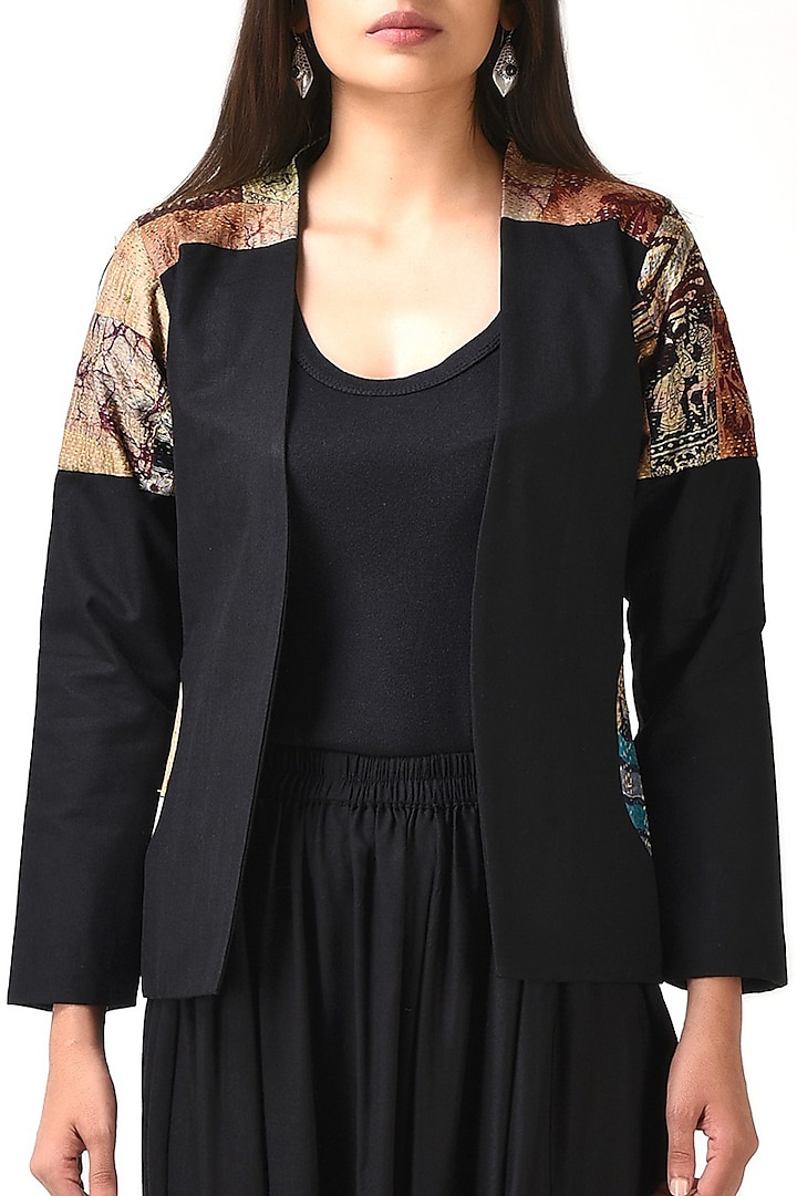 Black Jacket With Embroidery by Simply Kitsch