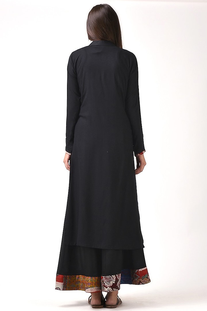 Black Kantha Embroidered Kurta Set by Simply Kitsch at Pernia's Pop Up Shop