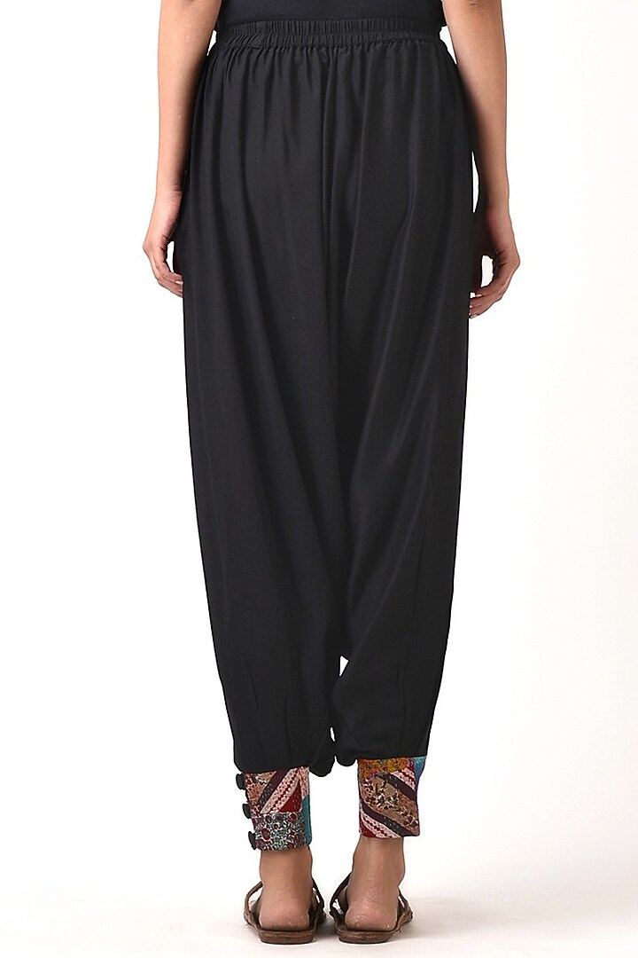 Black Embroidered Harem Pants by Simply Kitsch at Pernia's Pop Up Shop