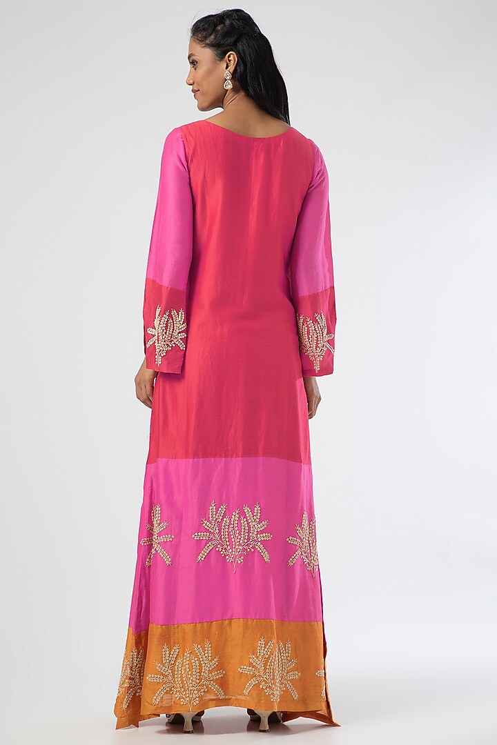 Fuchsia Silk Chanderi Vacation Dress by Simply Kitsch at Pernia's Pop Up Shop