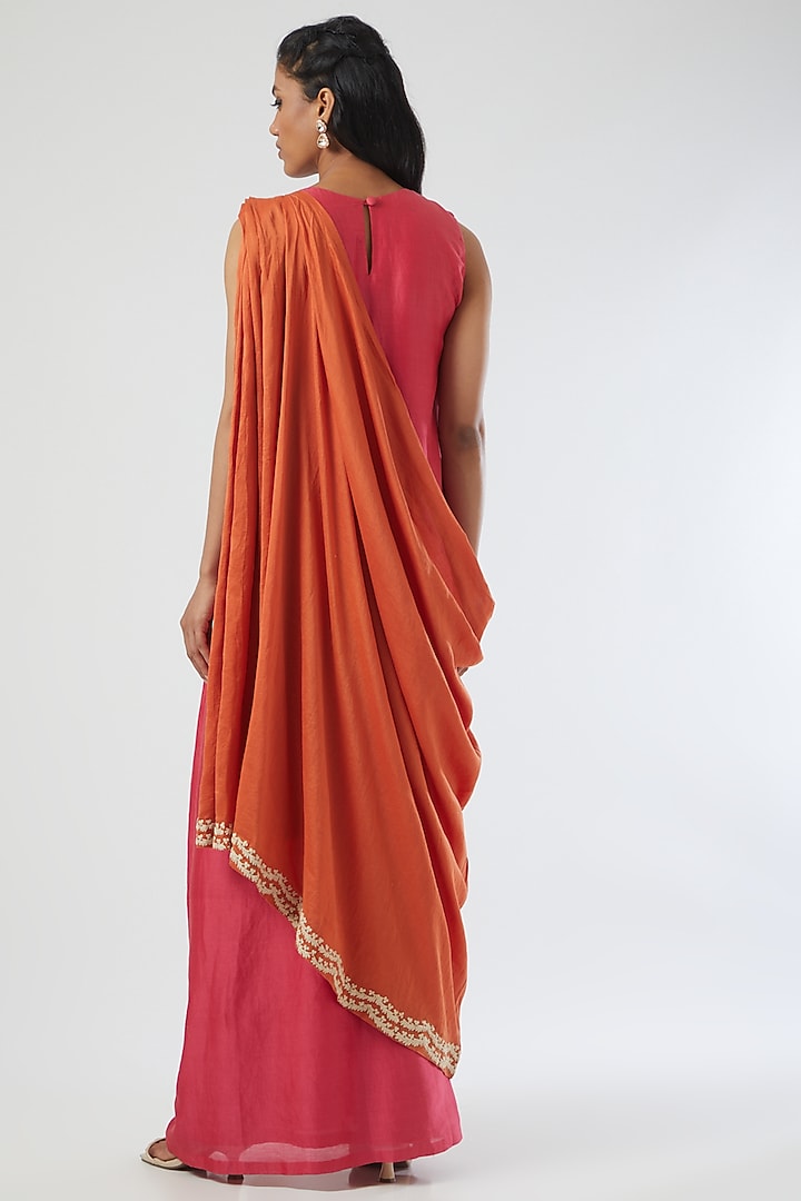Fuchsia Silk Chanderi Vacation Dress With Dupatta by Simply Kitsch at Pernia's Pop Up Shop
