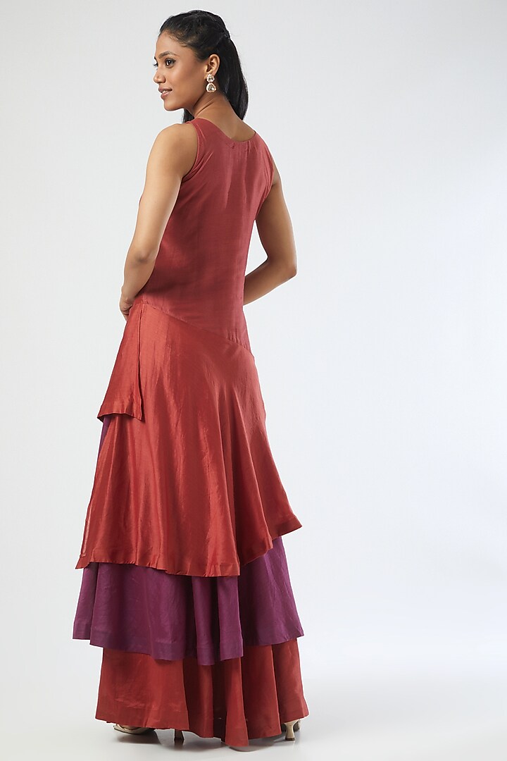 Orange Silk Chanderi Vacation Dress by Simply Kitsch at Pernia's Pop Up Shop
