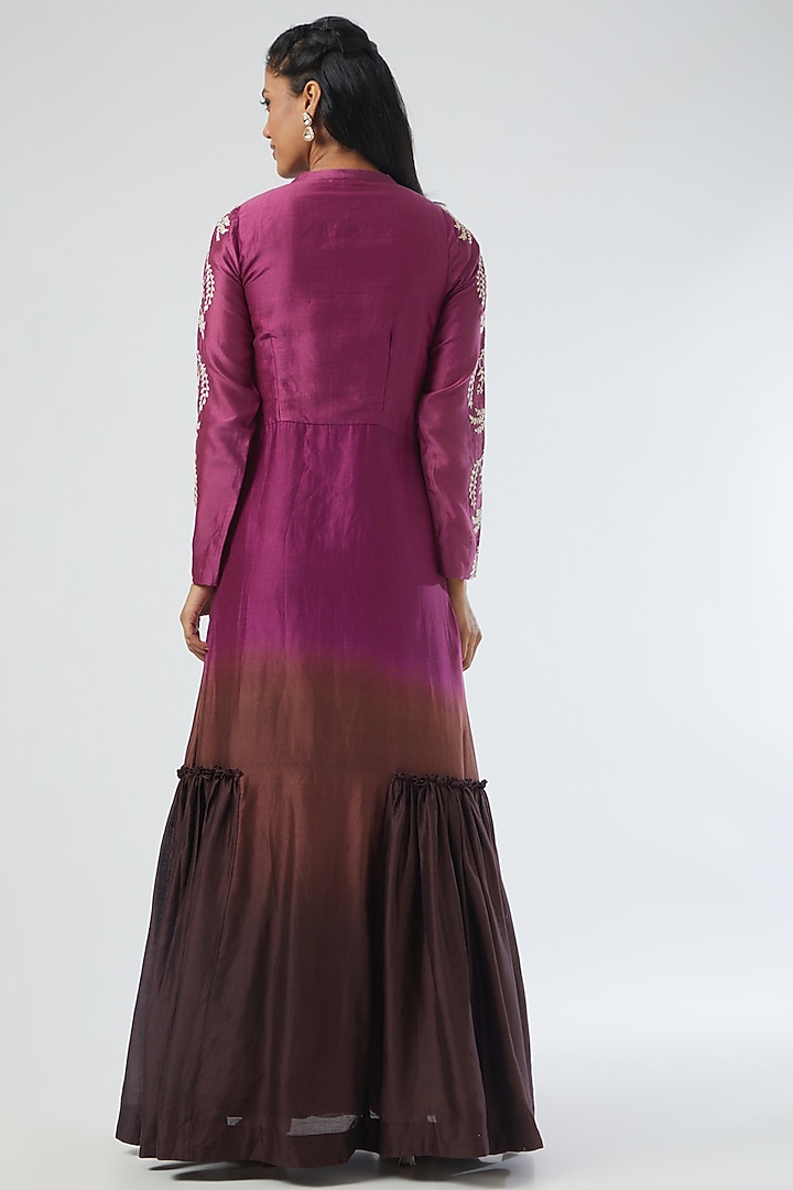 Brown Chanderi Silk Vacation Dress by Simply Kitsch at Pernia's Pop Up Shop