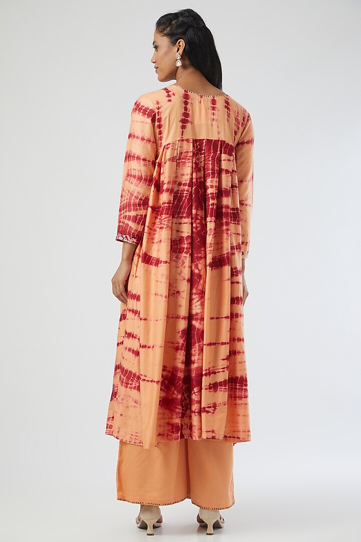 Orange Tie-Dyed Kurta Set by Simply Kitsch at Pernia's Pop Up Shop