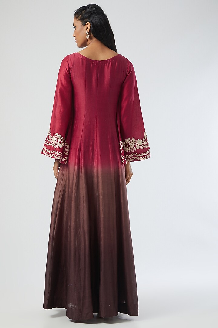 Red Chanderi Silk Vacation Dress by Simply Kitsch at Pernia's Pop Up Shop