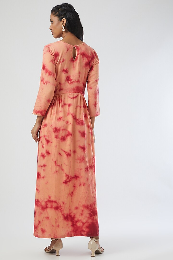 Orange Cotton Silk Tie-Dyed Summer Dress by Simply Kitsch at Pernia's Pop Up Shop