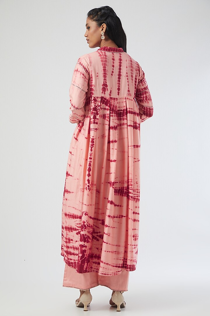 Blush Pink Hand Tie-Dyed Kurta Set by Simply Kitsch at Pernia's Pop Up Shop