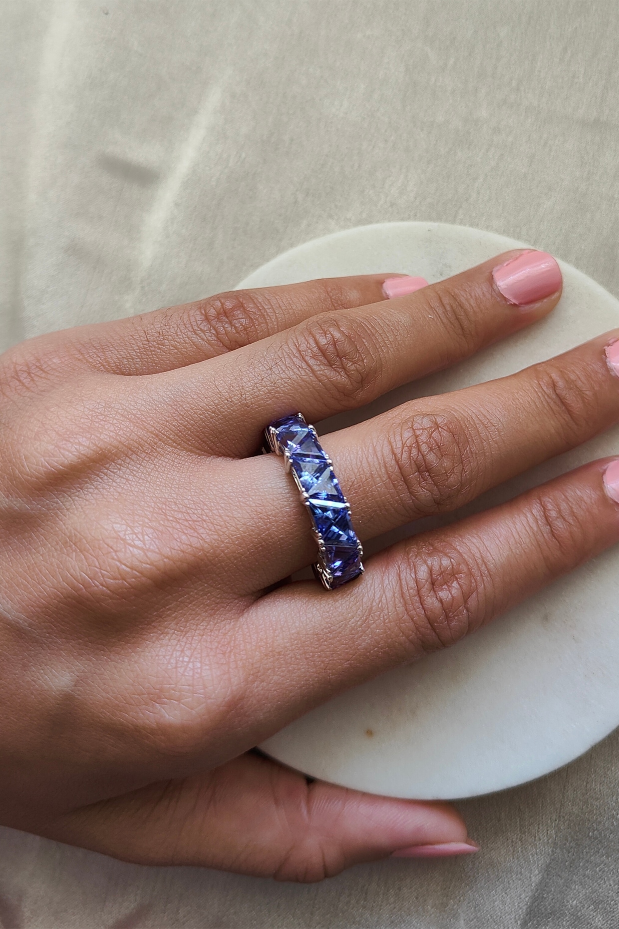 Natural tanzanite store ring