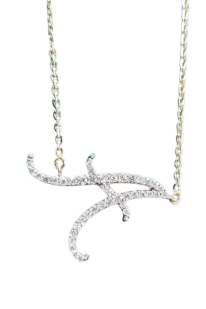 14kt Yellow Gold Diamond Curvy Initial Necklace by SIMSUM FINE JEWELRY