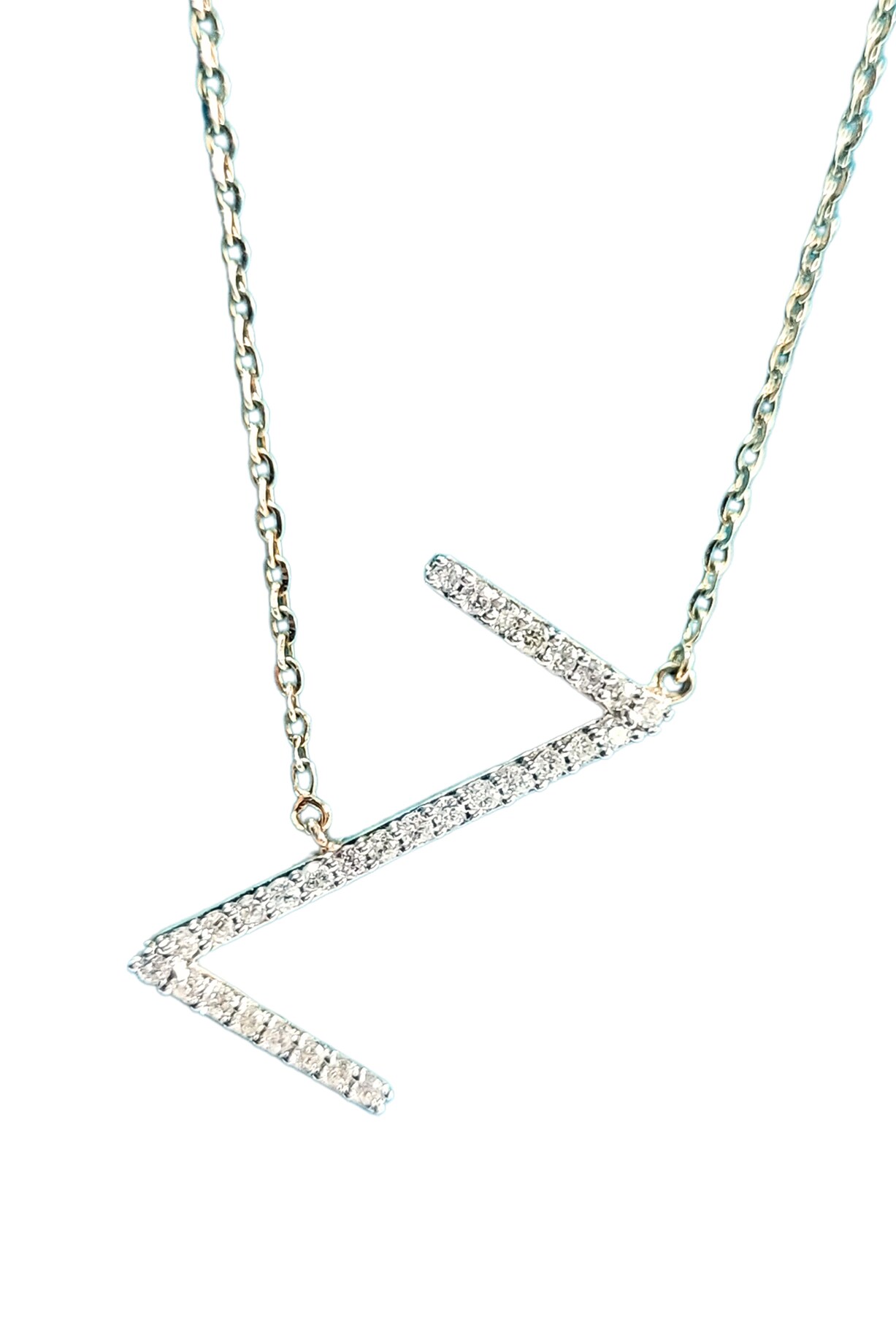 14kt Yellow Gold Diamond Initial Necklace by SIMSUM FINE JEWELRY