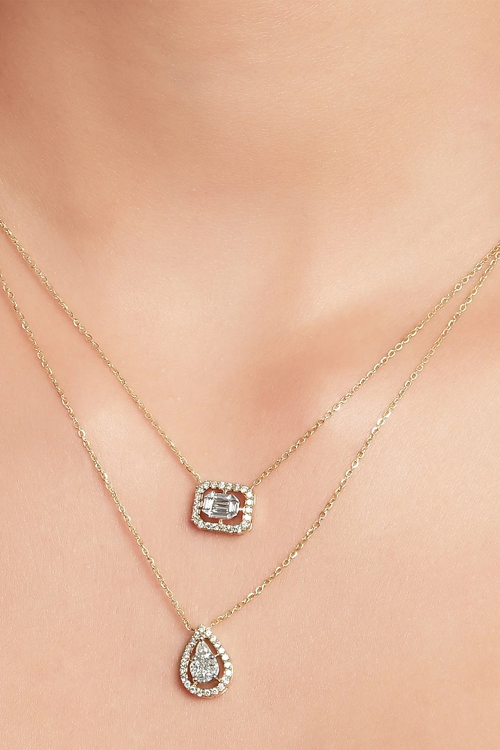 14kt Yellow Gold Diamond Layered Necklace by SIMSUM FINE JEWELRY