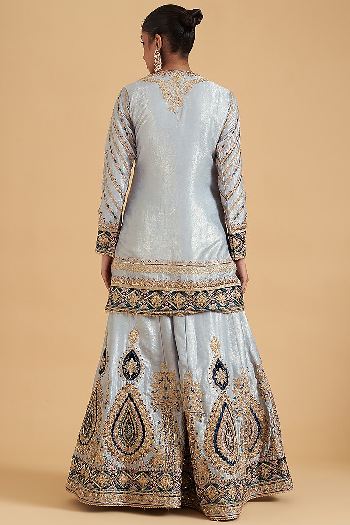 Beautiful Designer Wear Milky White Suit-pant Set With Cotton Embroidered  Thread Work Dupatta