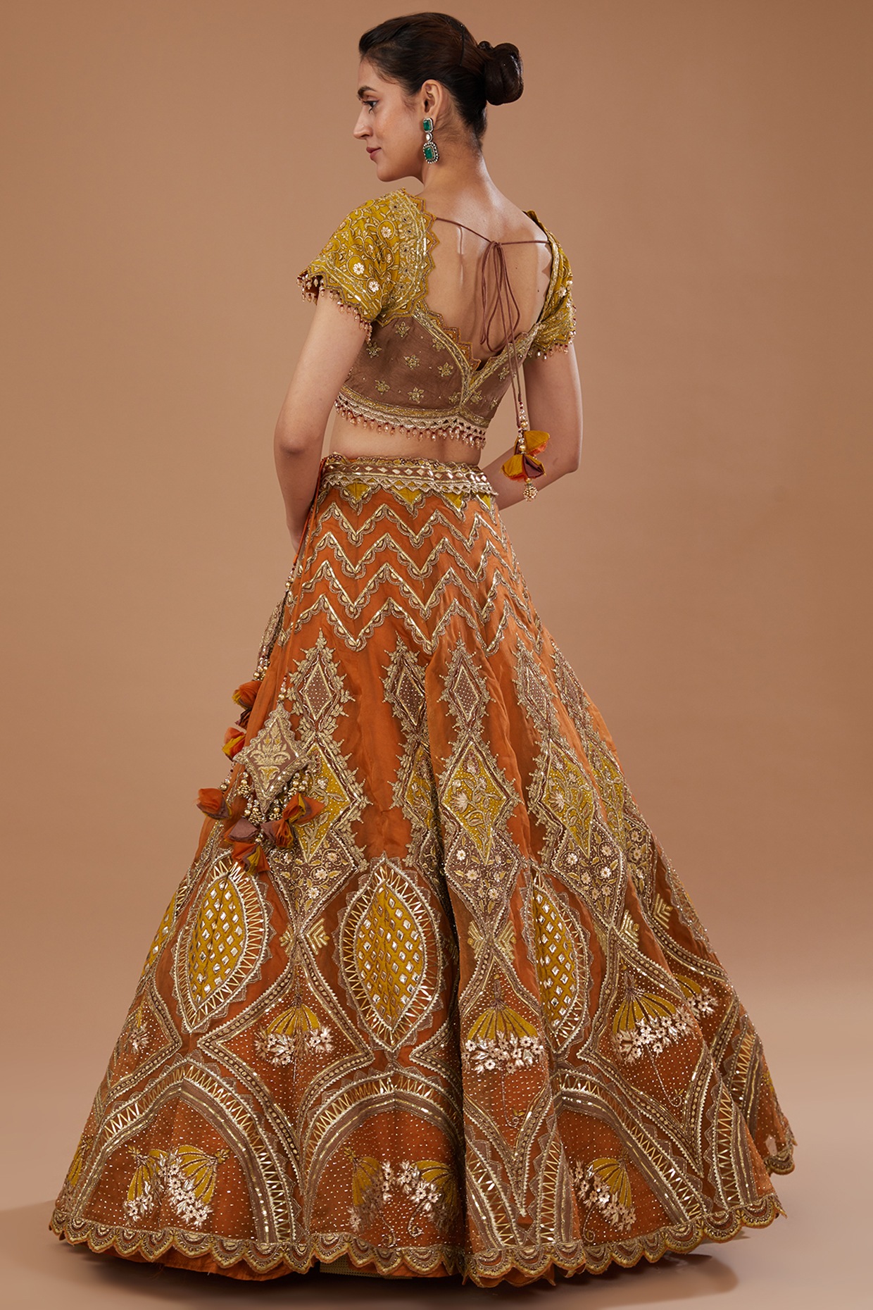 Embroidery Work Bridal Lehenga Choli In Multi Color Silk Fabric