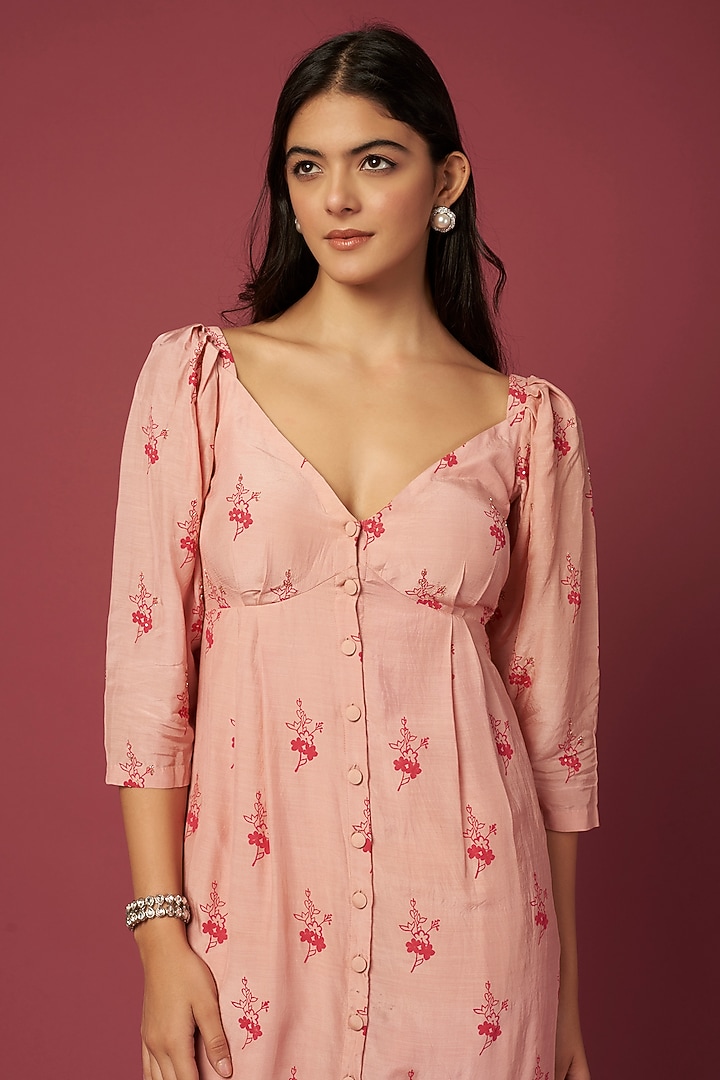 Peach Printed Tunic Set by Shiori at Pernia's Pop Up Shop