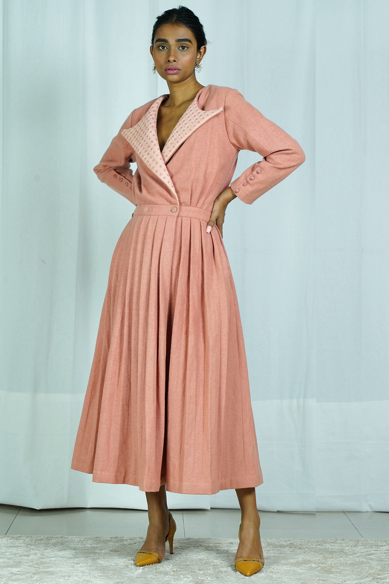 embroidered coat dress