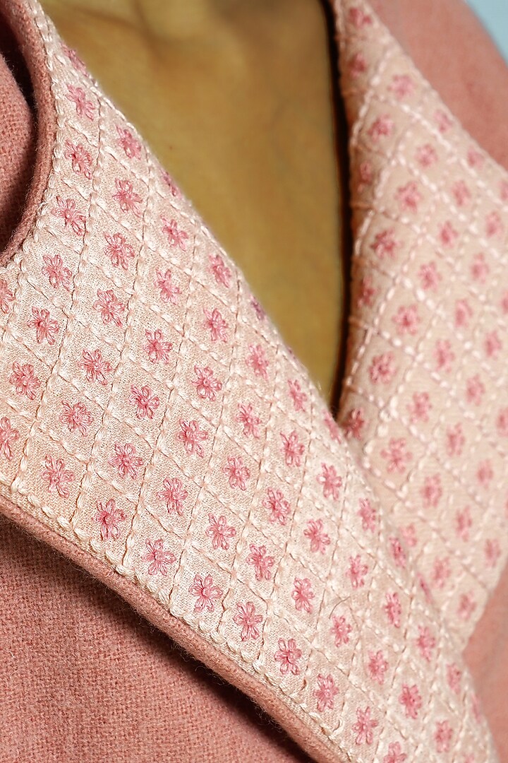 Pink Embroidered Coat Dress by Shiori at Pernia's Pop Up Shop