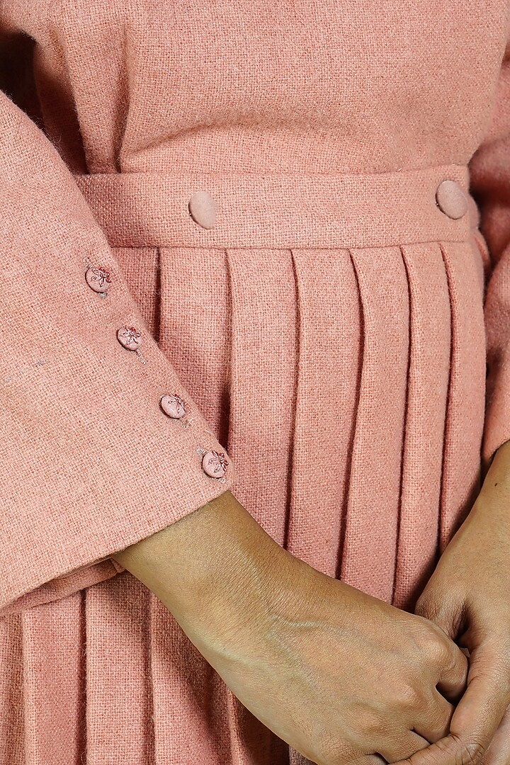 Pink Embroidered Coat Dress by Shiori at Pernia's Pop Up Shop