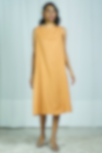 Yellow Embroidered Woolen Dress by Shiori