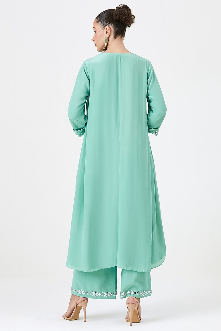 Mint Natural Crepe Silk Tunic Set by Sitaraa at Pernia's Pop Up Shop