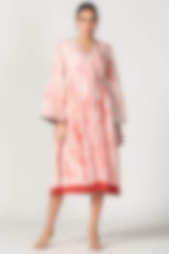 White & Red Printed Summer Dress by Sitaraa at Pernia's Pop Up Shop