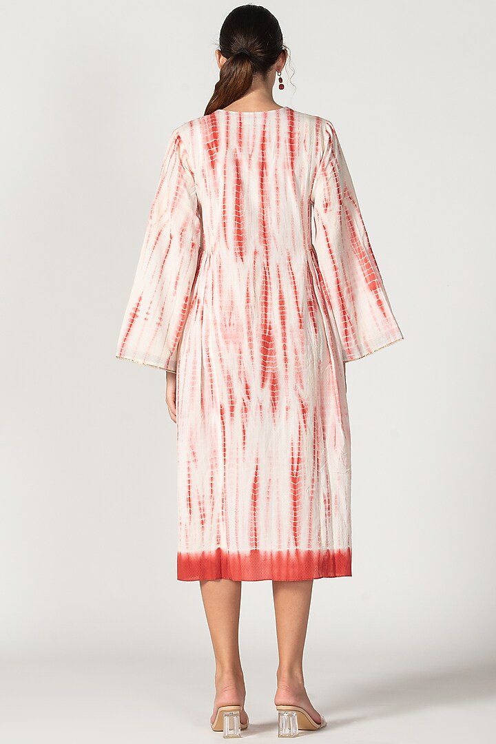 White & Red Printed Summer Dress by Sitaraa at Pernia's Pop Up Shop