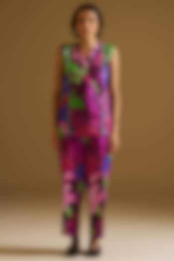 Multi-Colored Silk Linen Printed Co-Ord Set by Sitaraa at Pernia's Pop Up Shop