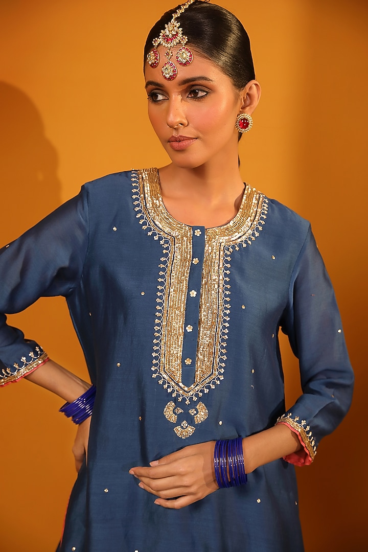 Yellow Chanderi Silk Wedding Sharara Set by Sitaraa at Pernia's Pop Up Shop