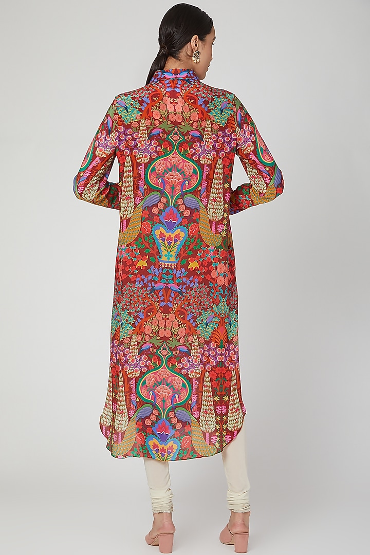 Brown Pure Crepe Bagh Digital Printed Maxi Summer Dress by SIDDHARTHA BANSAL at Pernia's Pop Up Shop