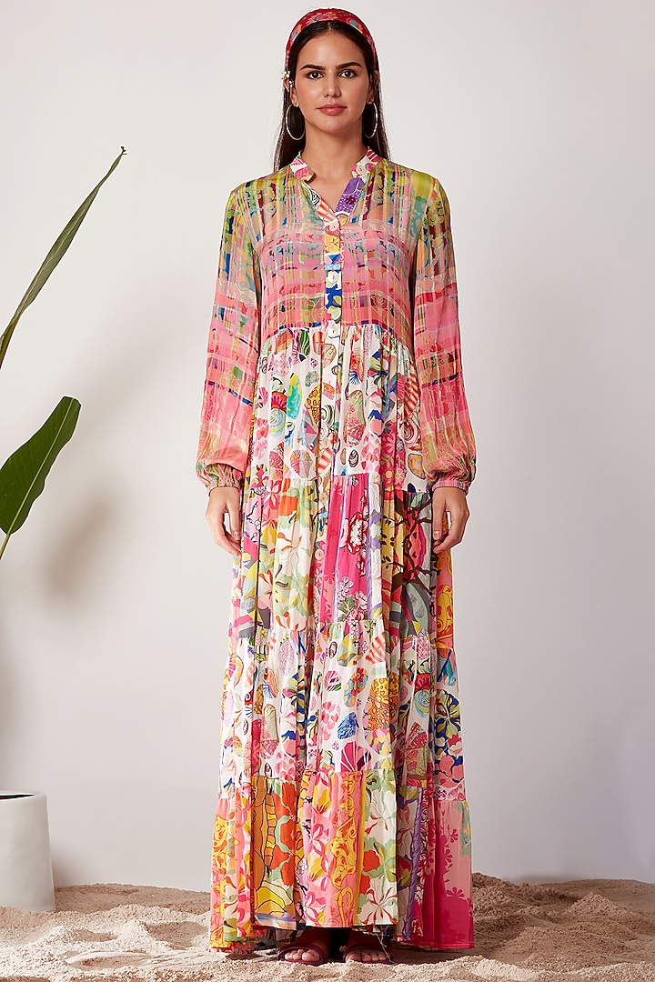 Multi-Colored Paisley Printed Dress by SIDDHARTHA BANSAL at Pernia's Pop Up Shop