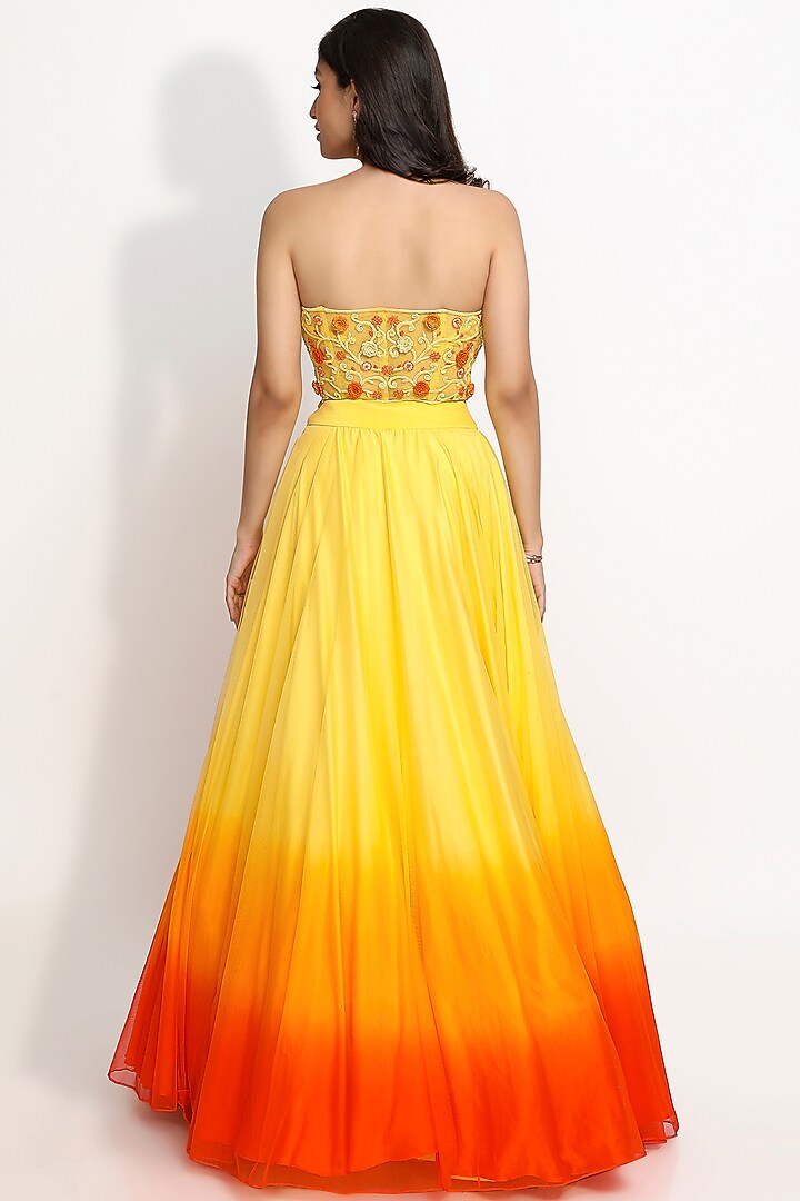 Yellow Wedding Lehenga Set With Hand Embroidery by Sanjana Thakur at Pernia's Pop Up Shop