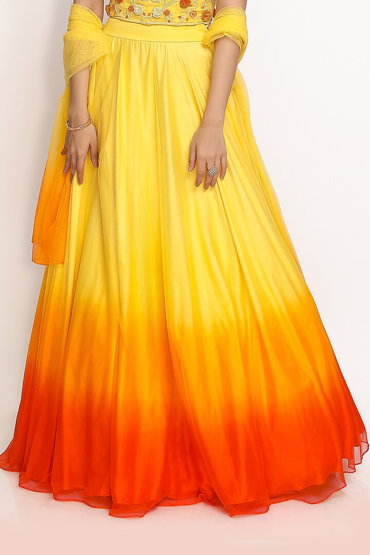 Yellow Wedding Lehenga Set With Hand Embroidery by Sanjana Thakur at Pernia's Pop Up Shop