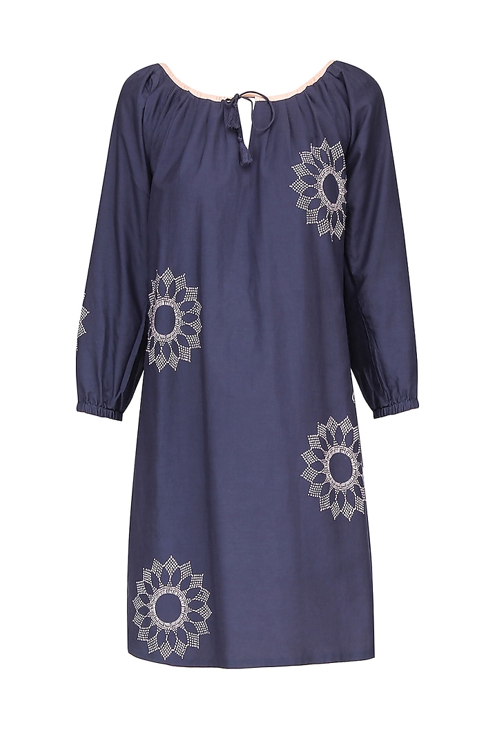 Navy reversible minimalistic monotone dress by Sejal Jain