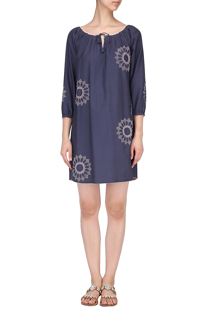 Navy reversible minimalistic monotone dress available only at Pernia's Pop Up Shop.