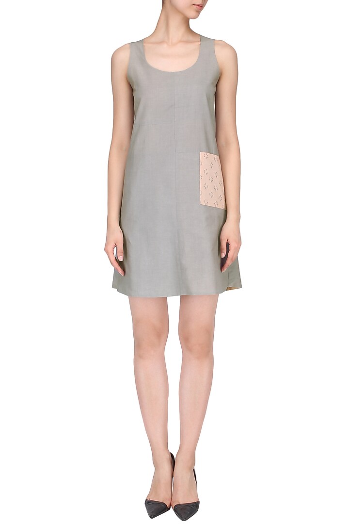 Grey reversible monotone shift dress available only at Pernia's Pop Up Shop.