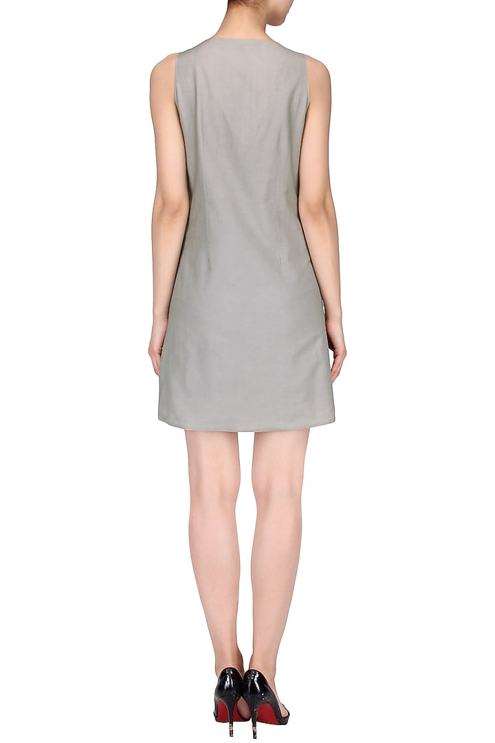 Grey reversible monotone shift dress available only at Pernia's Pop Up Shop.