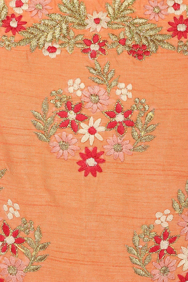 Burnt orange and white resham embroidered anarkali with pants available only at Pernia's Pop Up Shop.