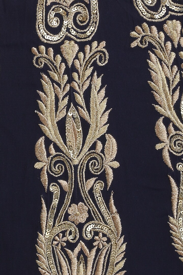 Navy blue zardozi embroidered anarkali set available only at Pernia's Pop Up Shop.
