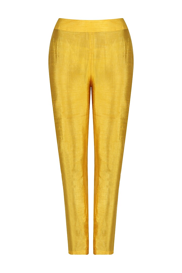 Yellow floral embroidered high slit anarkali and pants set available only at Pernia's Pop Up Shop.